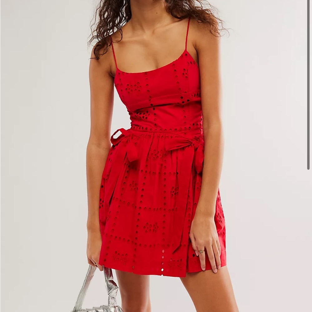 NWT Damson Madder Penelope Dress - red eyelet mini dress